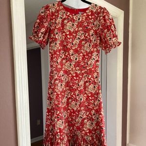 Antonio Melani Red Floral Chloe Midi Dress